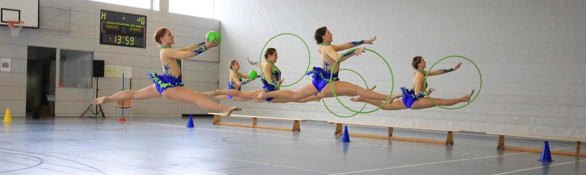 Copertina di Ginnastica ritmica, allenamento presente tra gli sport in elenco in SportEnciclopedia 